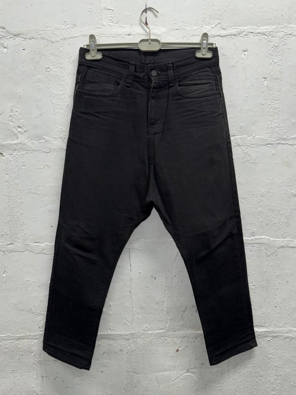 D.GNAK by KANG.D Black Cotton Blend Drop Crotch Jeans